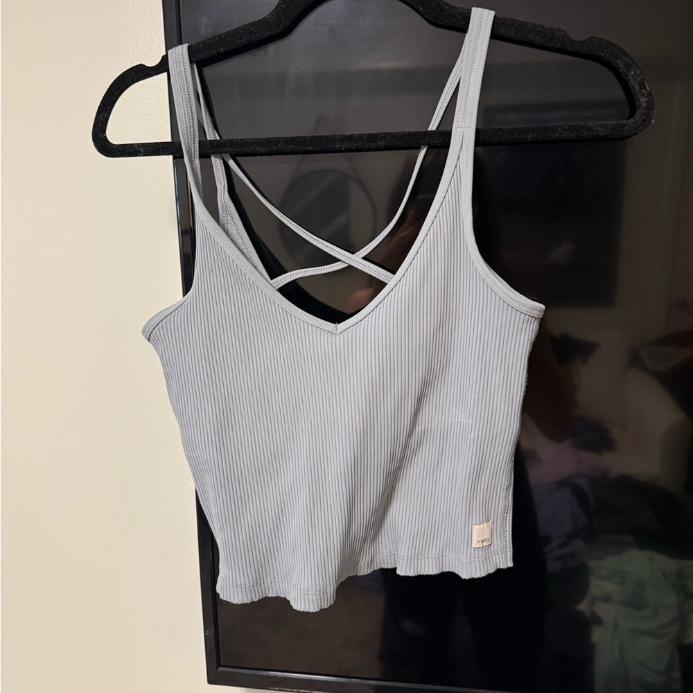 Vuori Light Blue Ribbed Camisole